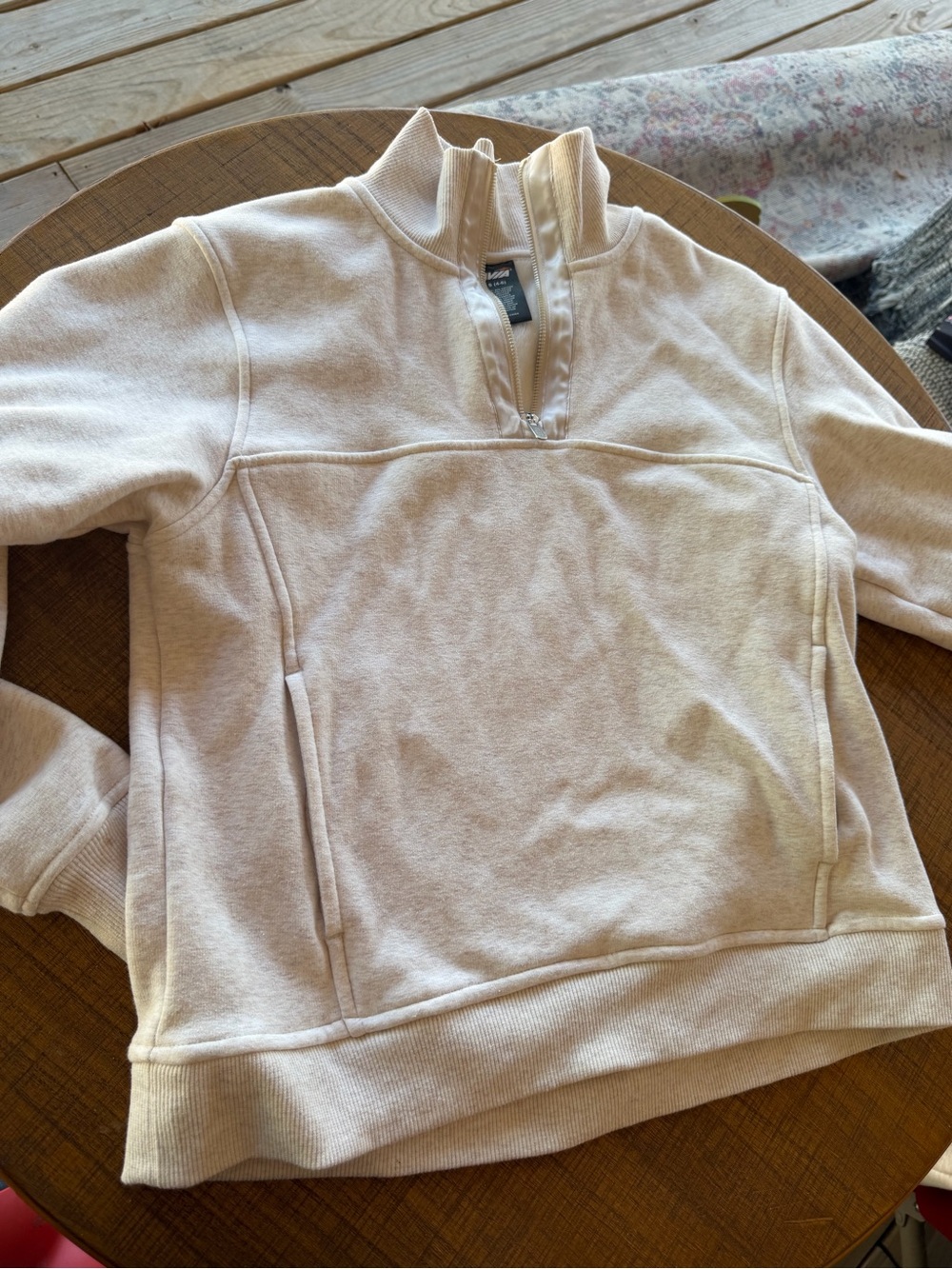 Avia Cream Quarter-Zip Pullover Sweatshirt for Kids